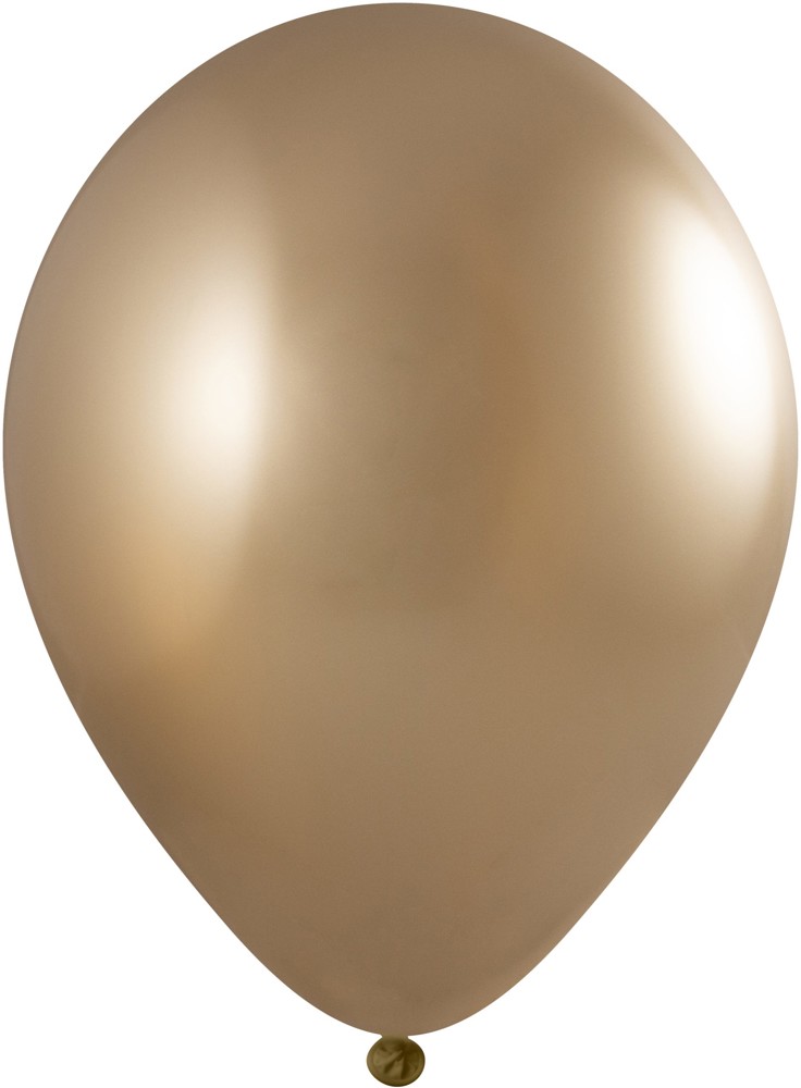 Ballonnen bedrukt Qualityprint Ø 35 cm / omvang 90-100 cm / 12 inch - Goud Chroom (4715)